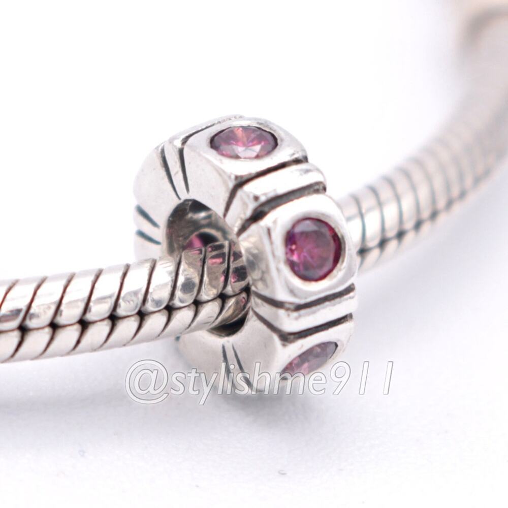 Authentic PANDORA Retired Trinity Pink CZ Spacer - 790368PCZ